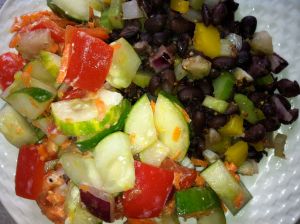 Cuc & Black Bean Salad